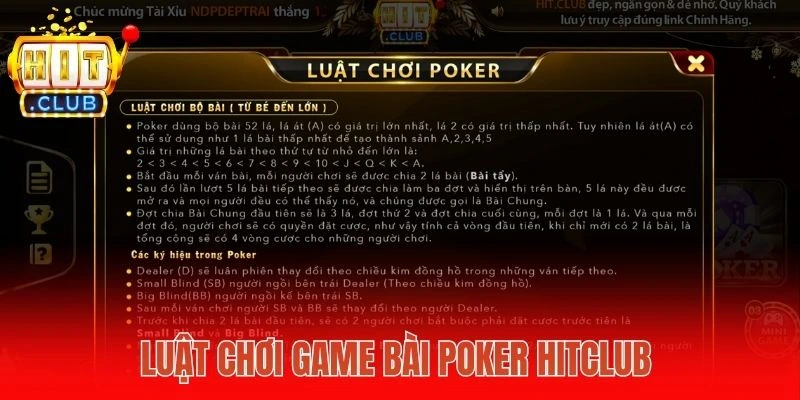 Luật chơi game bài Poker Hitclub