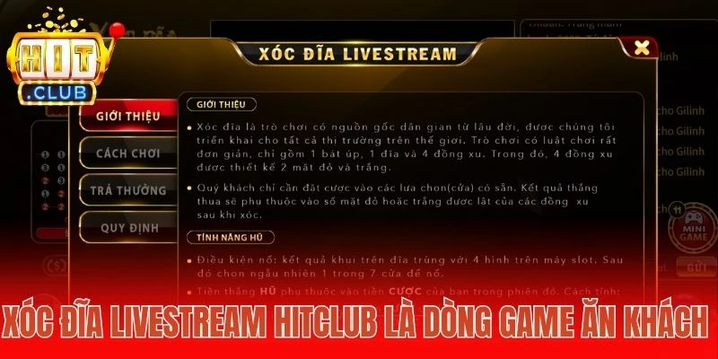 Xóc đĩa livestream Hitclub là dòng game ăn khách